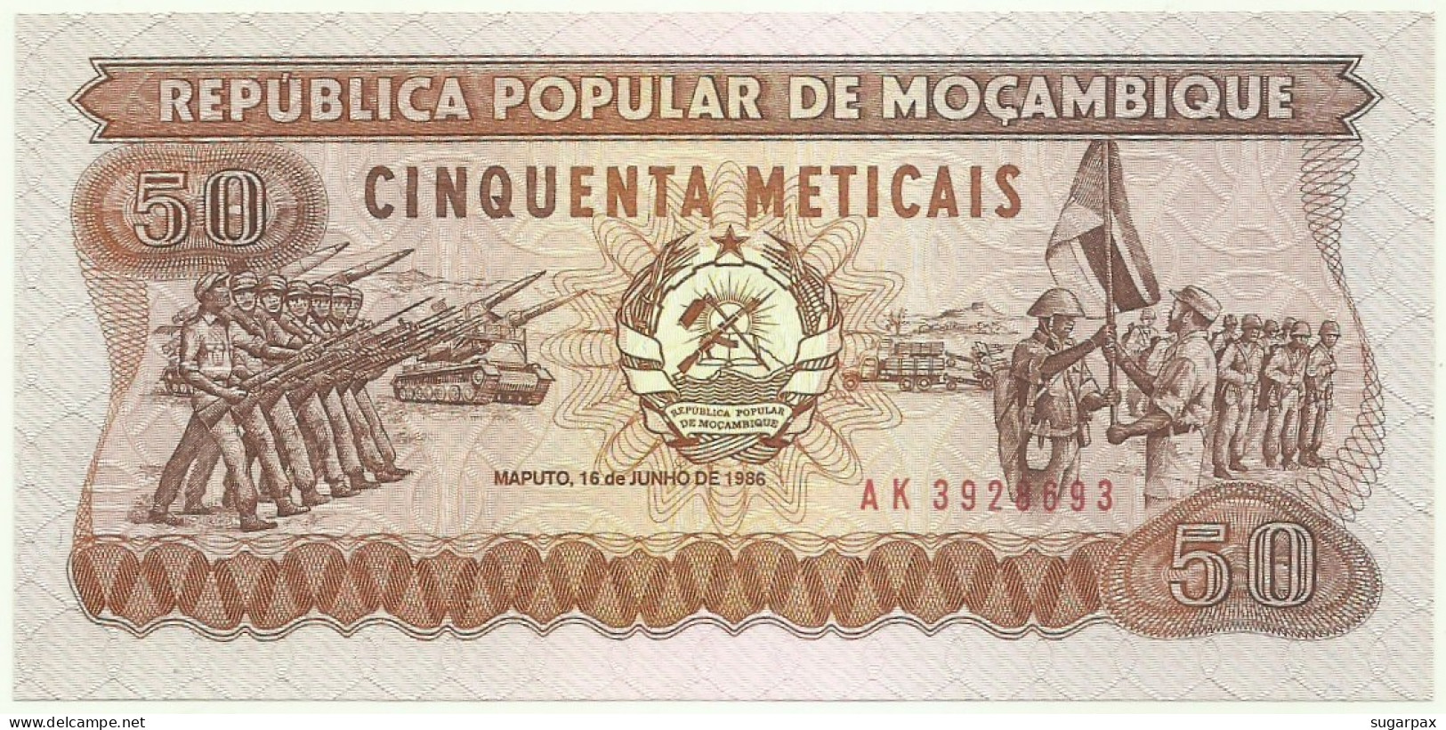 Mozambique - 50 Meticais - 16.06.1986 - Unc. - P 129.b - Serie AK - Moçambique