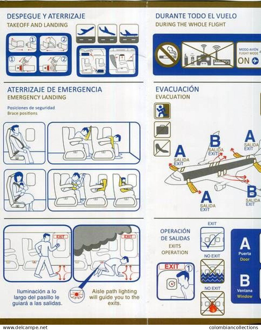 Lote TSA52, Panama, Copa Airlines, B737-800 Revision ISAB-03, Tarjeta De Seguridad, Safety Card - Scheda Di Sicurezza