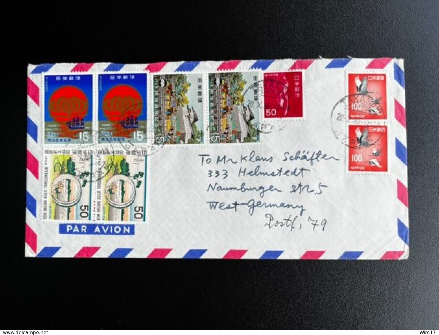 JAPAN NIPPON 1968 AIR MAIL LETTER TAKASAKI TO HELMSTEDT GERMANY 28-10-1968 - Covers & Documents