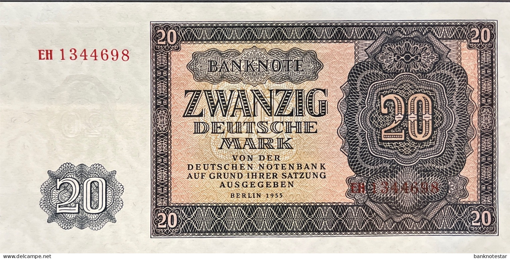 German Democratic Republic 20 Mark, P-19 (1955) - UNC - 20 Deutsche Mark