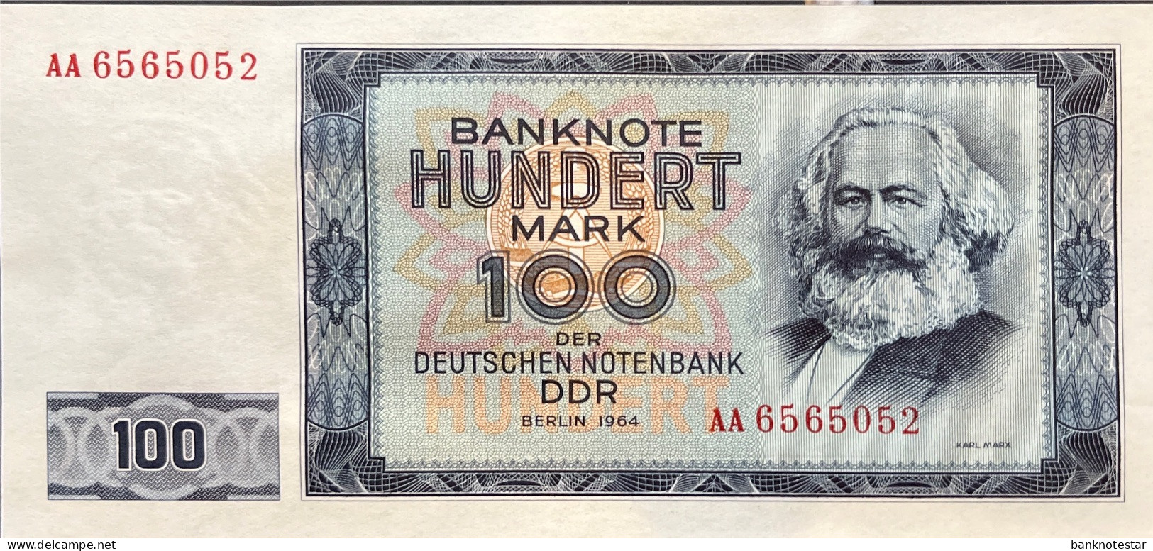 German Democratic Republic 100 Mark, P-26 (1964) - UNC - AA Serial Number - 100 Deutsche Mark