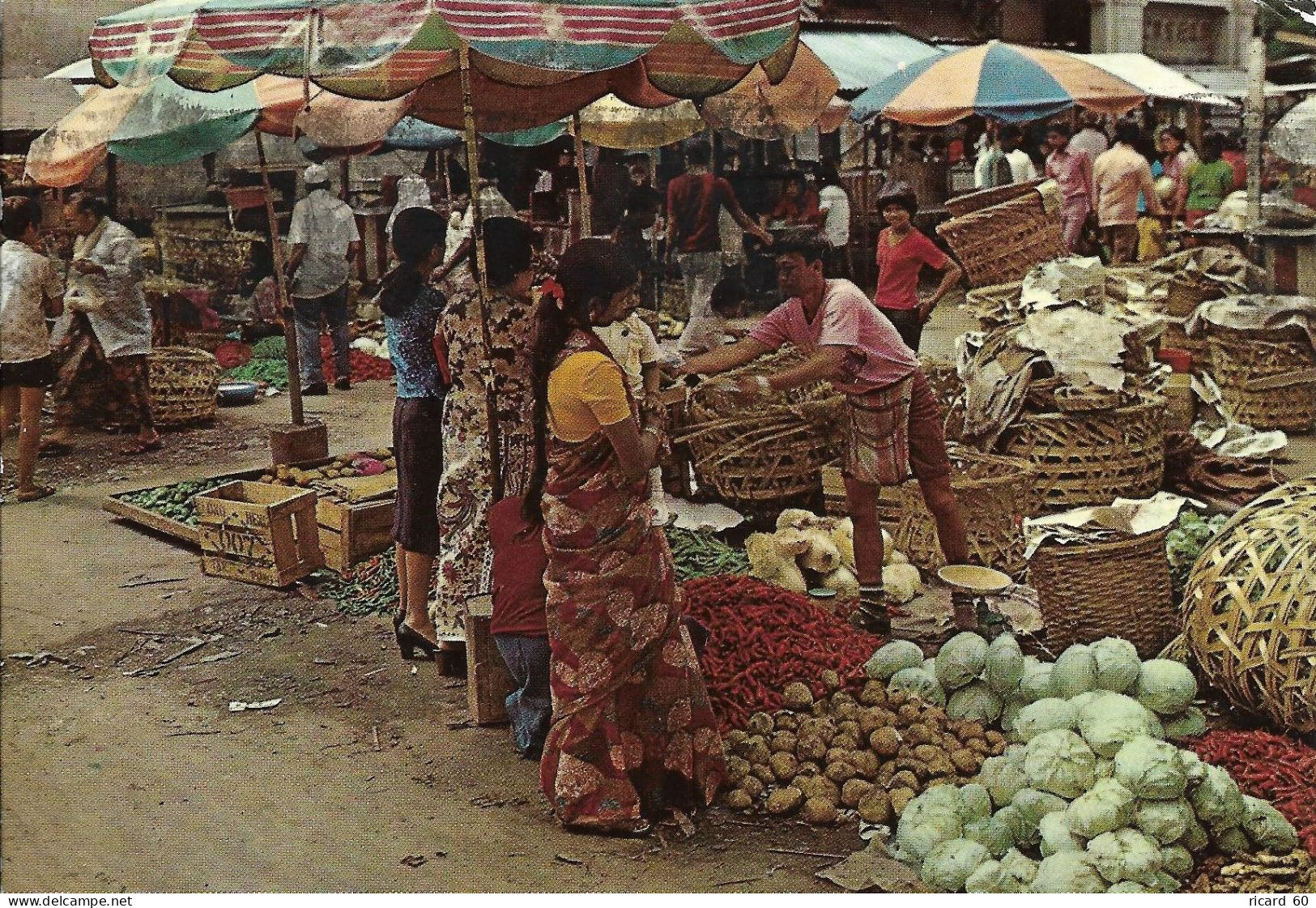 Cp  Malaisie, Marché Aux Fruits Et Légumes - Malaysia