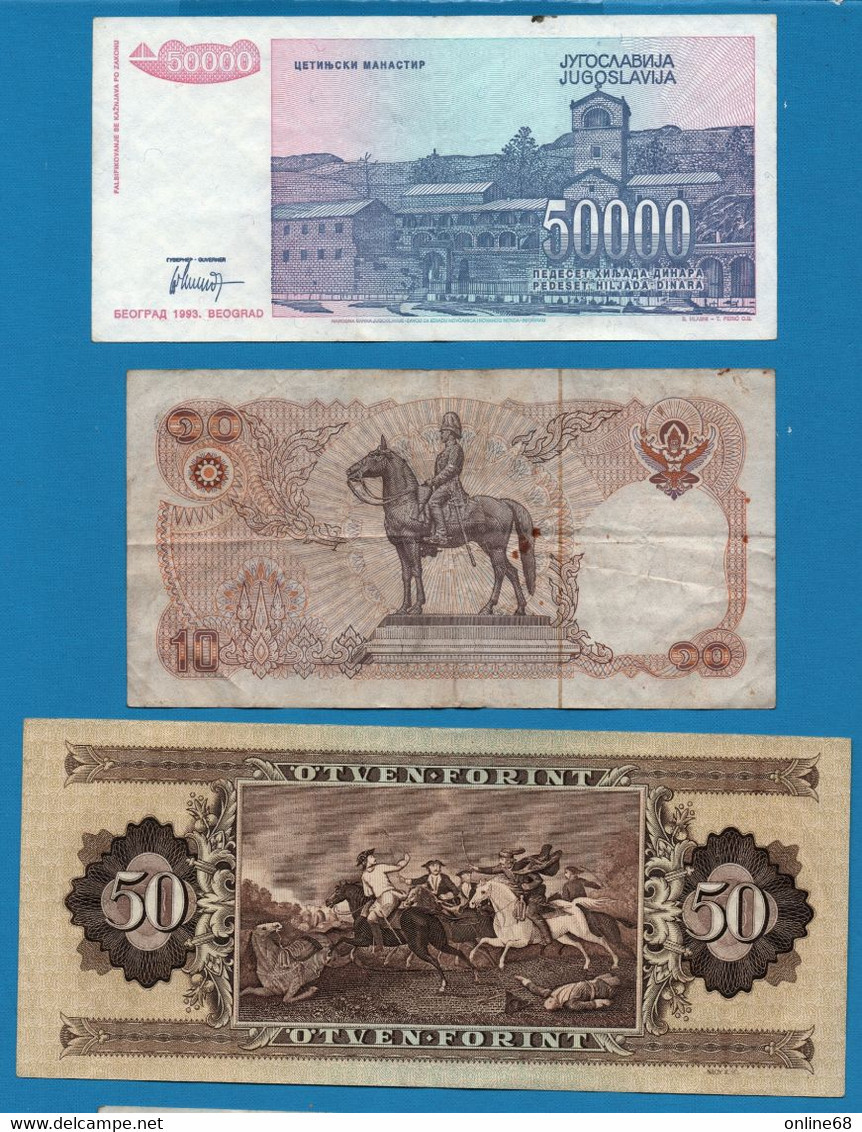 LOT BILLETS 3 BANKNOTES: HUNGARY - YUGOSLAVIA - THAILAND - Kiloware - Banknoten