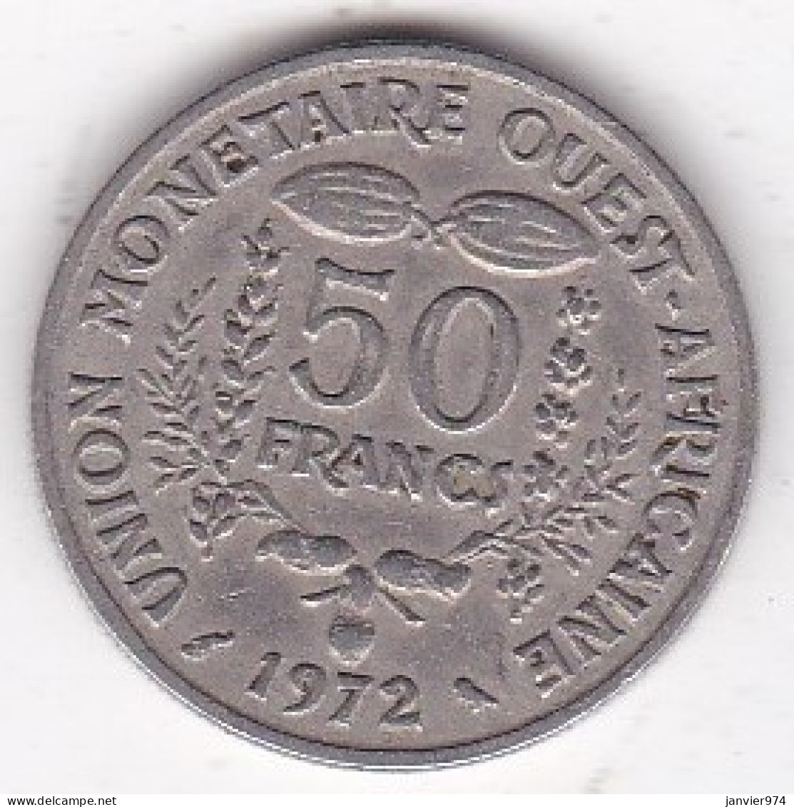 États De L'Afrique De L'Ouest 50 Francs 1972, En Cupronickel , KM# 6 - Otros – Africa