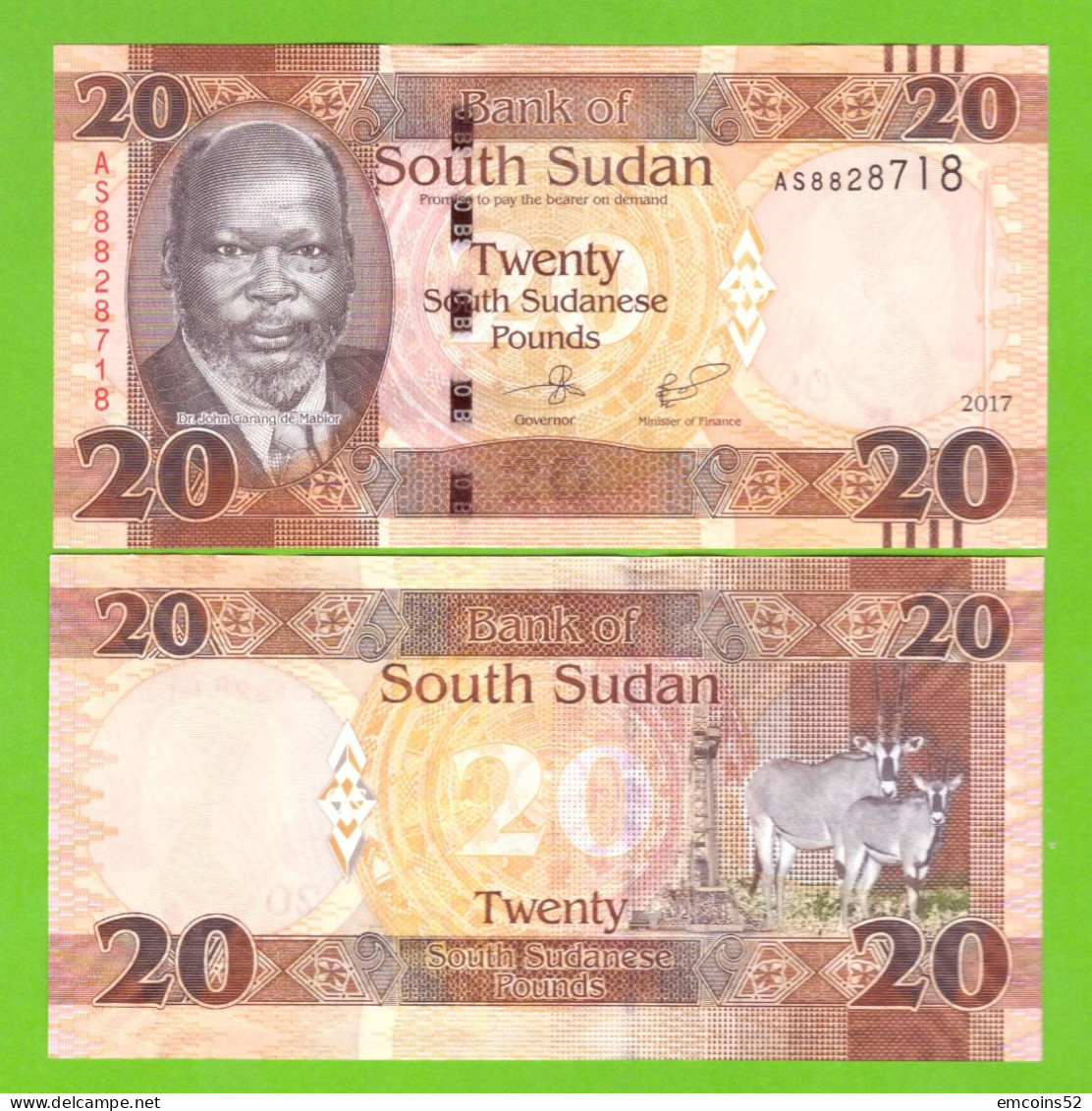 SOUTH SUDAN 20 POUNDS 2017 P-13c UNC - South Sudan