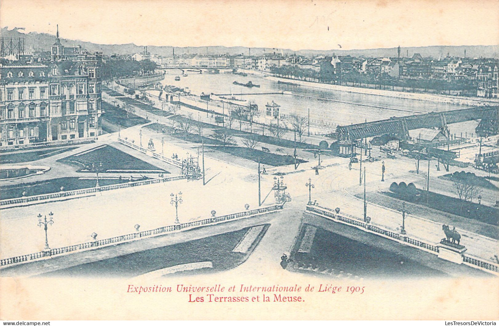 BELGIQUE - LIEGE - Les Terrasses Et La Meuse - Carte Postale Ancienne - Liege