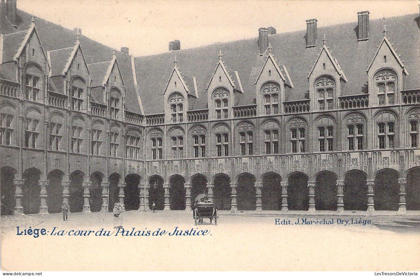 BELGIQUE - LIEGE - La Cour Du Palais De Justice - Carte Postale Ancienne - Liege