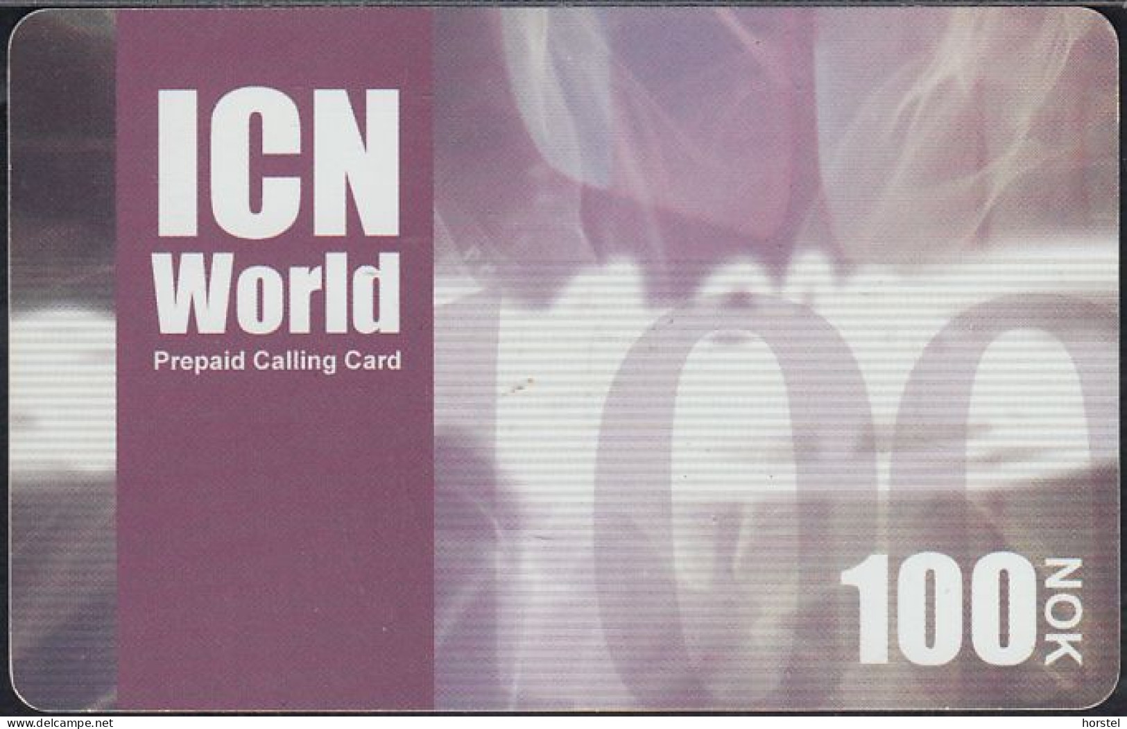 Norway - PPC-09VIII-28 - Prepaid Card - ICN World  Phonecard 100 NOK - Norvège