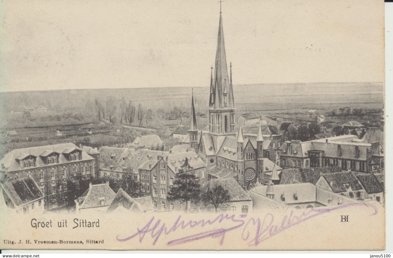 CARTES POSTALES   PAYS-BAS    ( PROV. DE LIMBOURG )  "  GROET UIT SITTARD "       1909. - Sittard