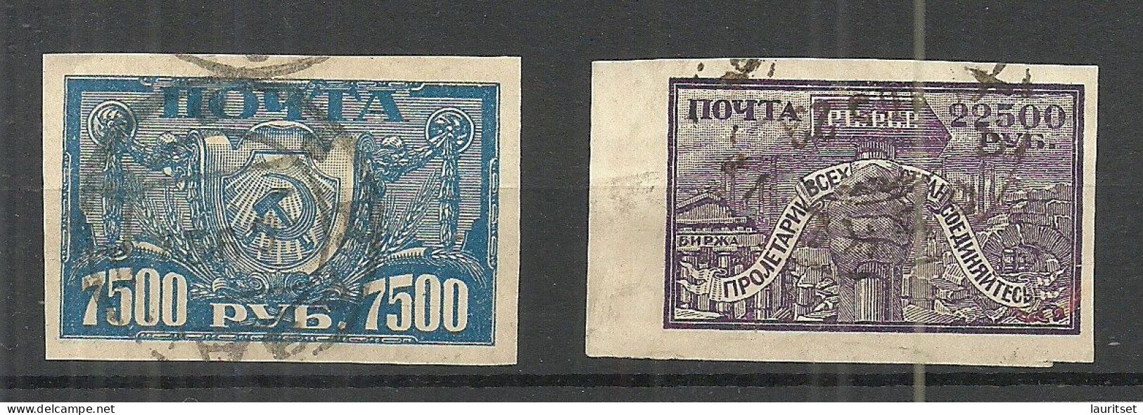 RUSSLAND RUSSIA 1922 Michel 177 & 179 O - Oblitérés