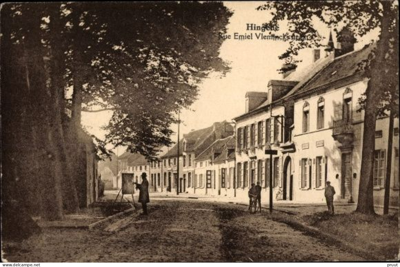 Hingene Rue Emiel.Vlemincksstraat Met Kunstschilder Zeldzame Uitgave - Bornem