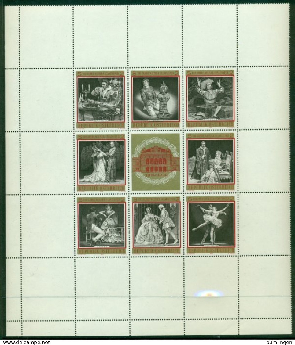 AUSTRIA 1969 Mi 1294-1301 Mini Sheet** 100th Anniversary Of The Wiener Staatsopera [LA1139] - Musique