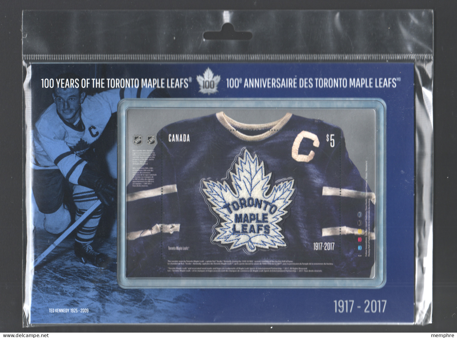 2017  Toronto Maple Leafs Hockey Team 100th Ann. Souvenir Sheet In Original Packaging Sc 3042 - Neufs