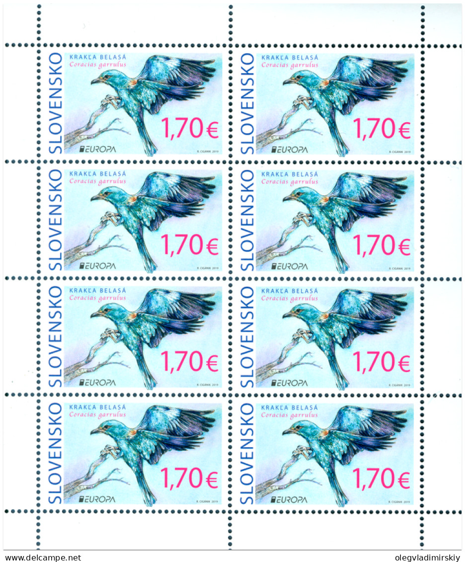 Slovakia 2019 Europa CEPT Rare Birds Sheetlet Of Perforated Stamps Mint - Hojas Bloque