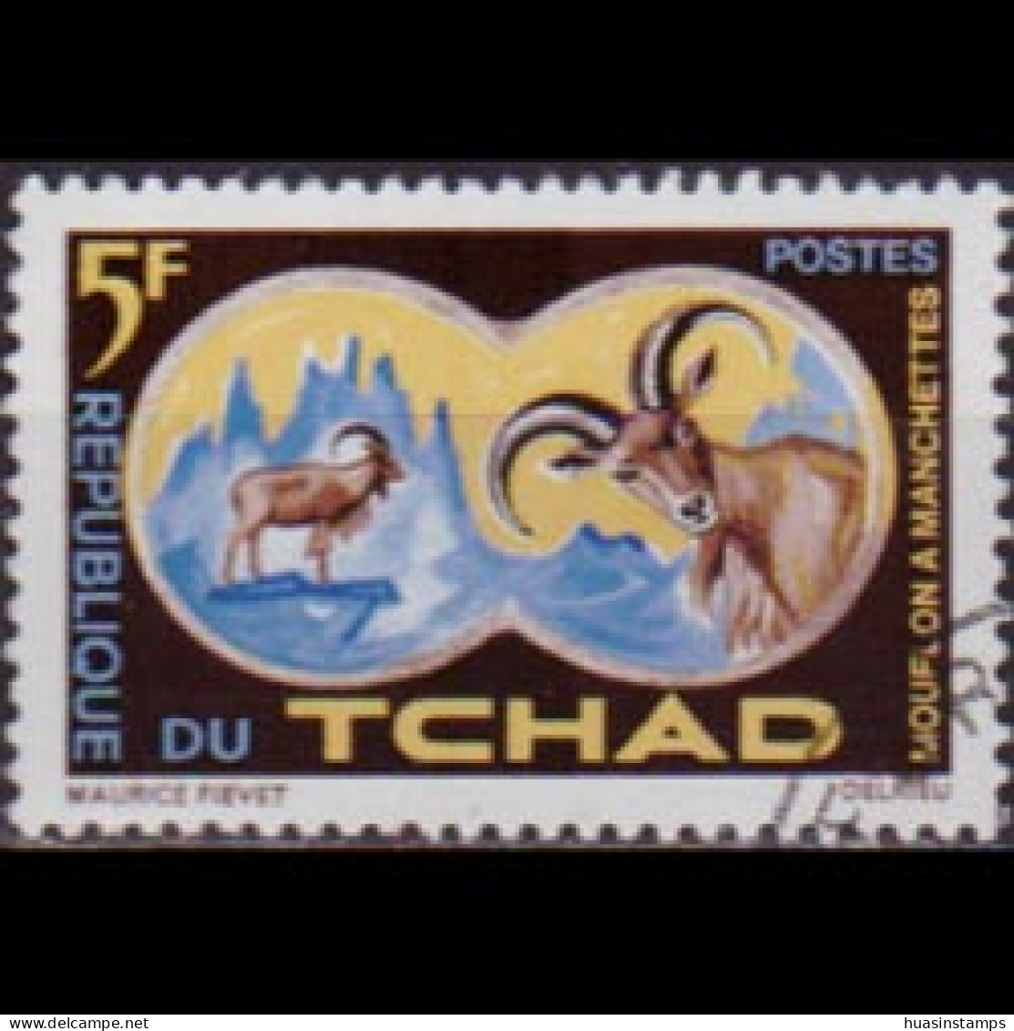 CHAD 1965 - Scott# 106 Barbary Sheep 5f CTO - Tchad (1960-...)