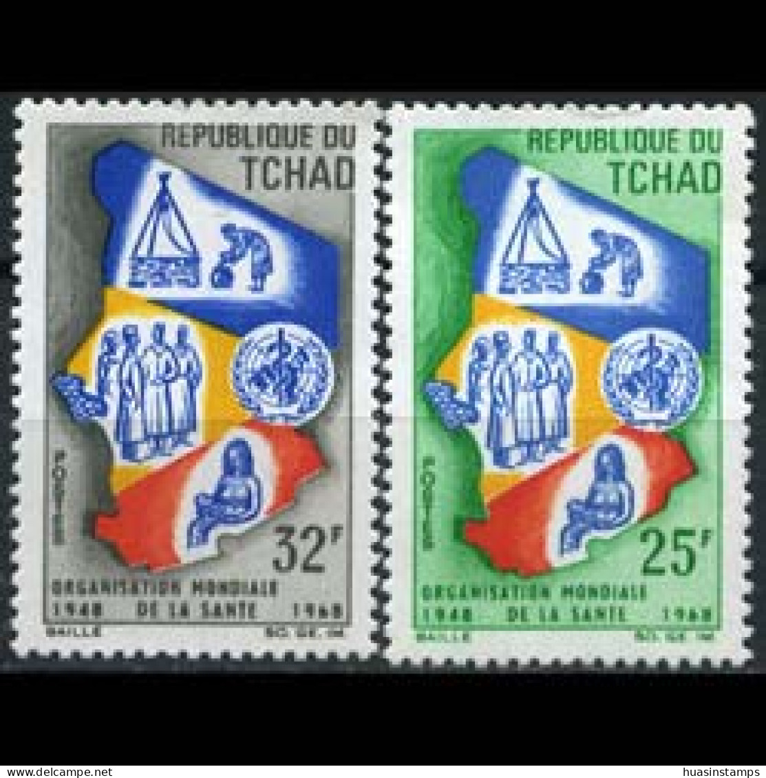 CHAD 1968 - Scott# 152-3 WHO 20th. Set Of 2 MNH - Tchad (1960-...)