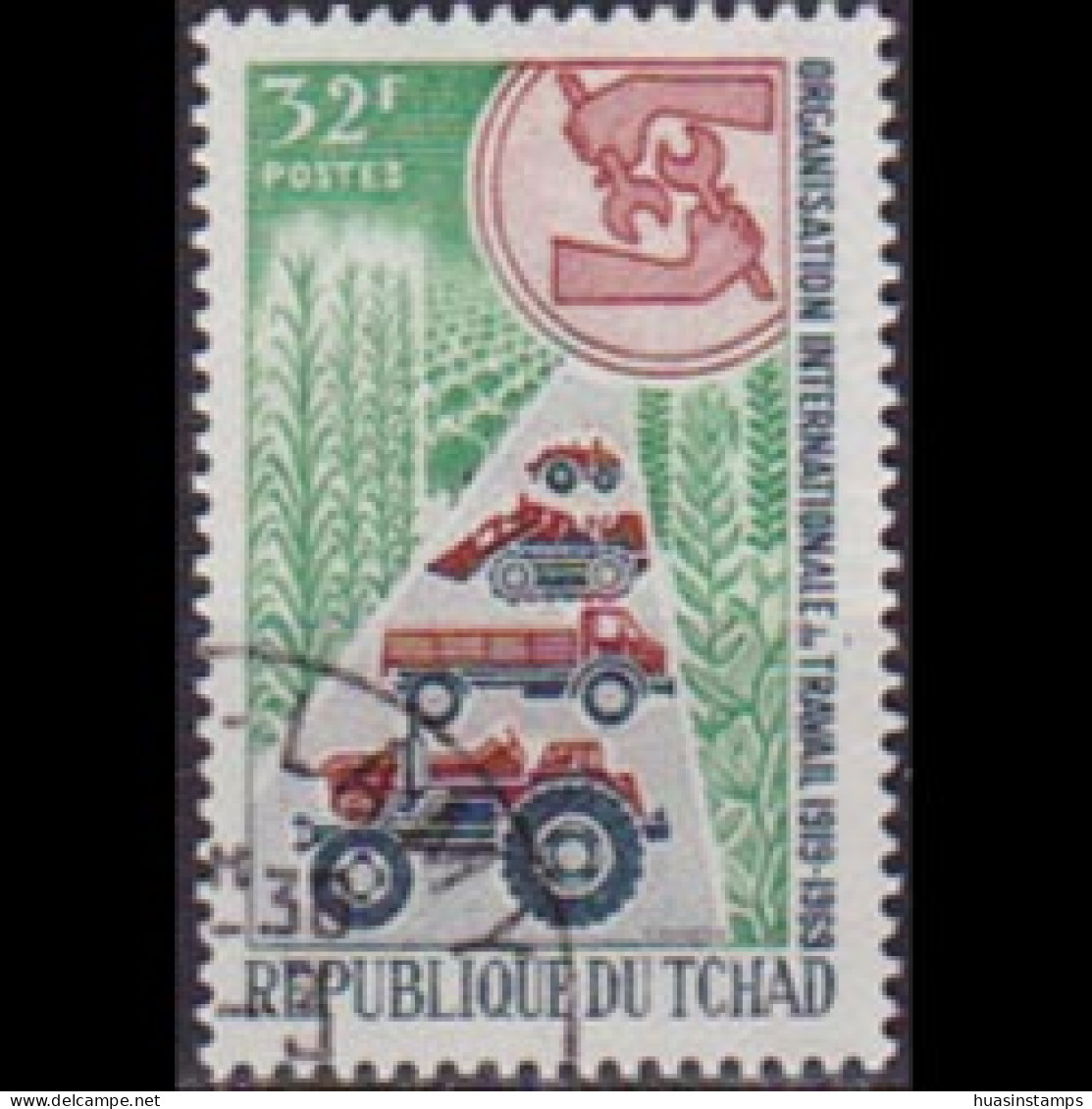 CHAD 1969 - Scott# 180 ILO 50th. Set Of 1 CTO - Tchad (1960-...)