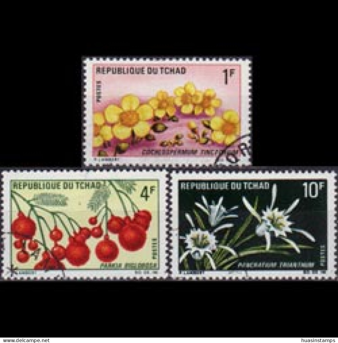 CHAD 1969 - Scott# 211-3 Flowers 1-20f CTO - Tchad (1960-...)