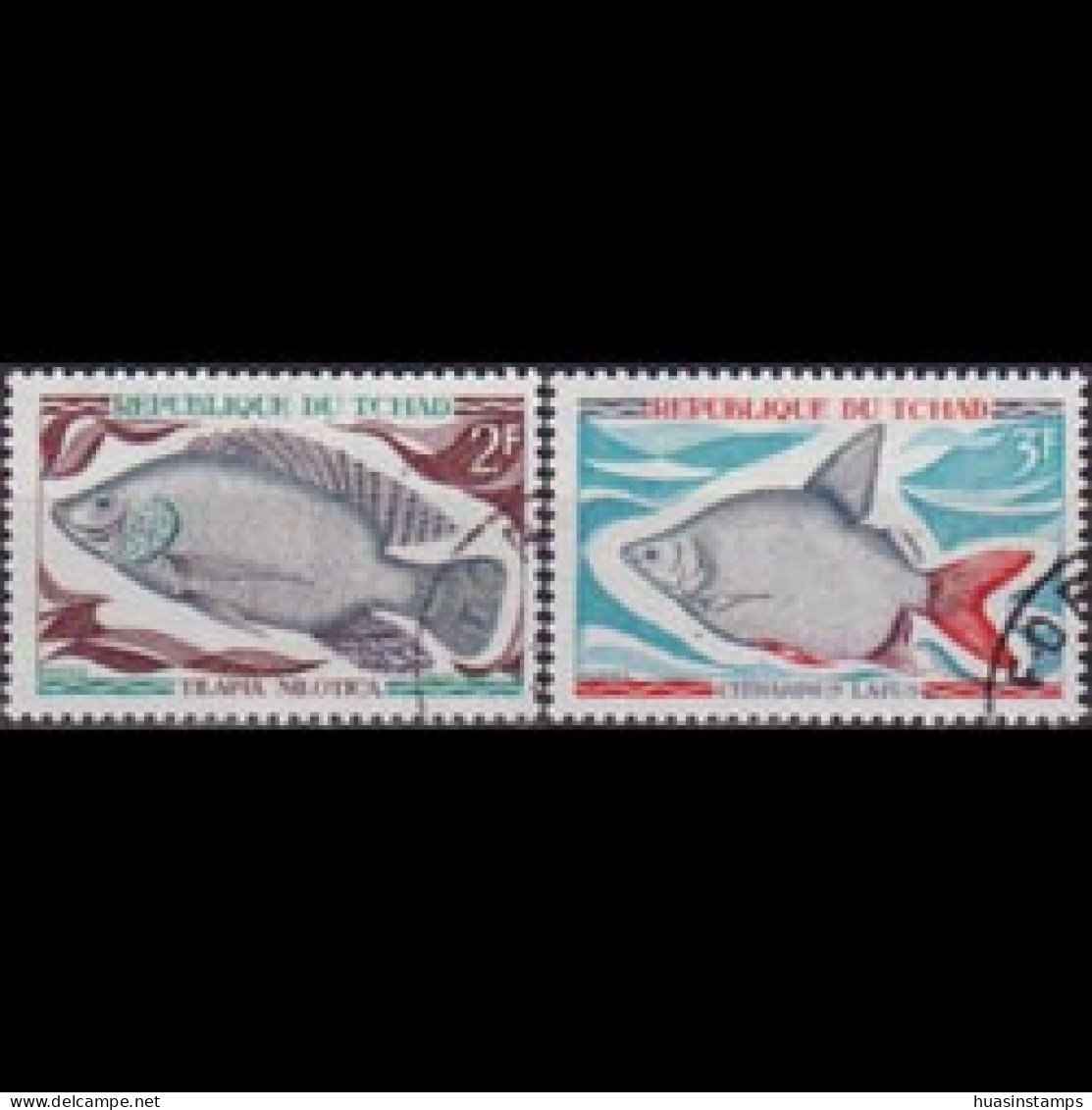 CHAD 1969 - Scott# 218-9 Fish 2-3f CTO - Tchad (1960-...)