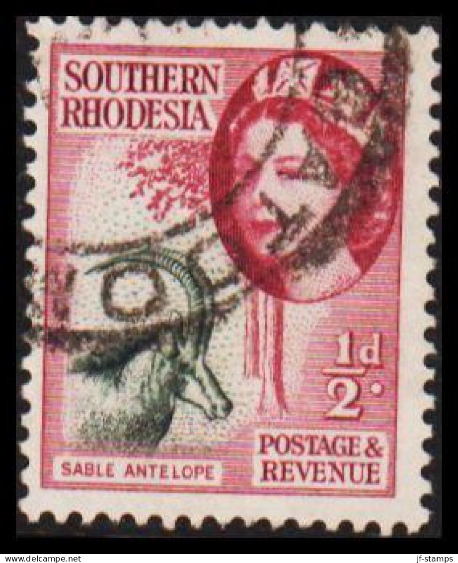 1953. SOUTHERN RHODESIA. Elizabeth SABLE ANTELOPE ½ D Cancelled GATOOMA. (Michel 80) - JF535019 - Southern Rhodesia (...-1964)