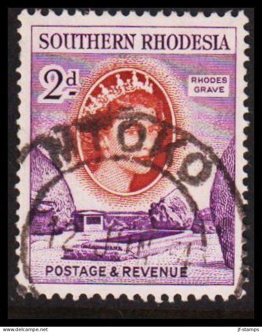 1953. SOUTHERN RHODESIA. Elizabeth RHODES GRAVE 2 D Cancelled MTOKO.  (Michel 82) - JF535054 - Southern Rhodesia (...-1964)