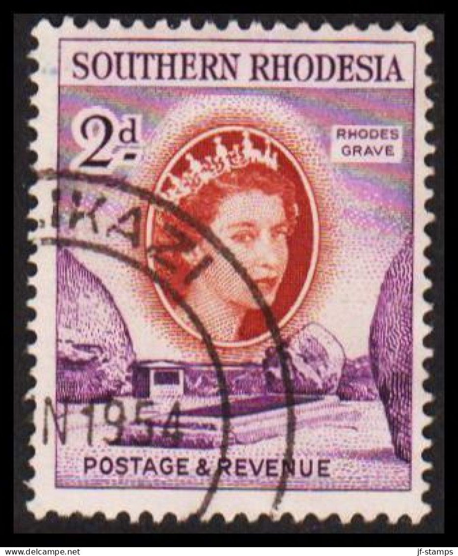 1953. SOUTHERN RHODESIA. Elizabeth RHODES GRAVE 2 D Cancelled MZILIKAZI.  (Michel 82) - JF535056 - Southern Rhodesia (...-1964)