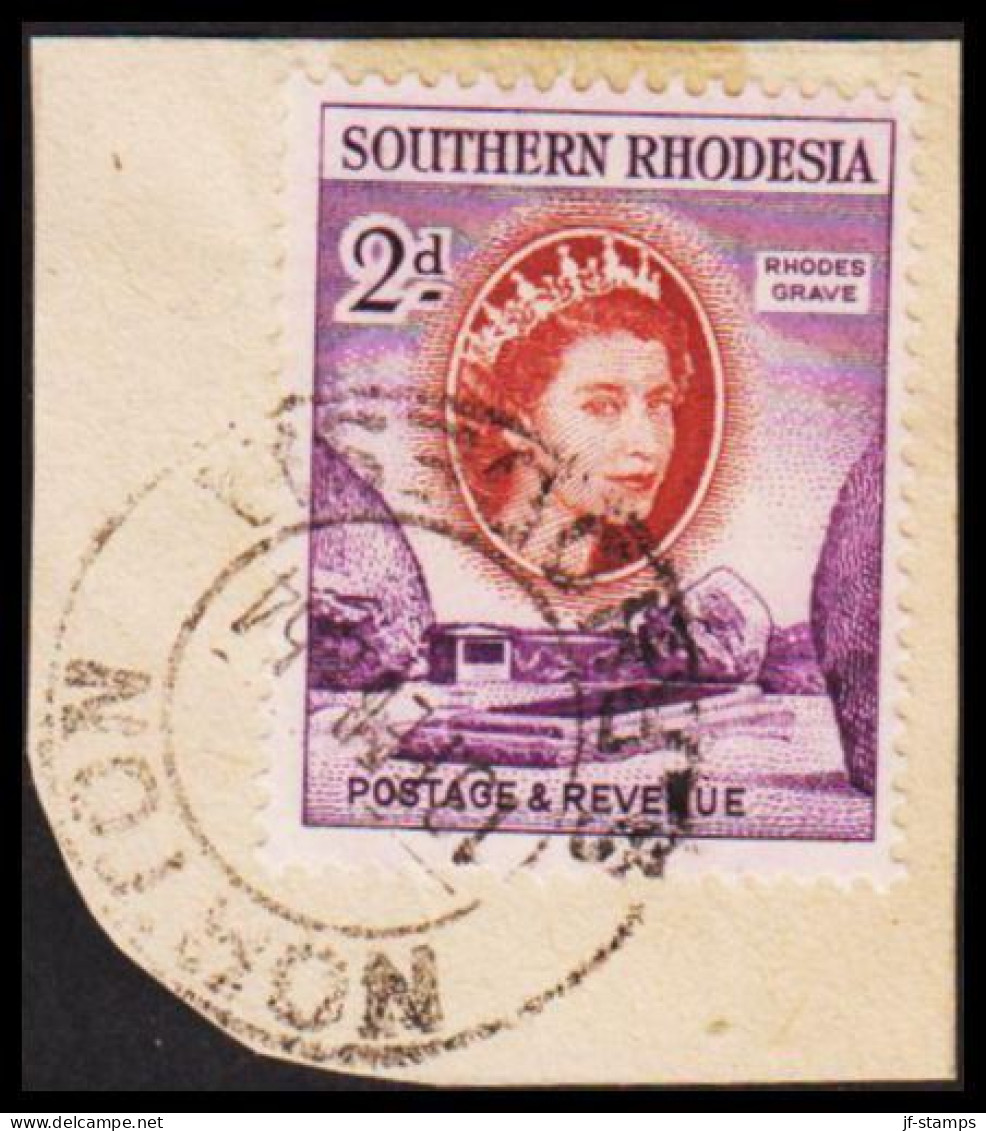 1953. SOUTHERN RHODESIA. Elizabeth RHODES GRAVE 2 D Cancelled NORTON. On Small Piece. (Michel 82) - JF535057 - Southern Rhodesia (...-1964)