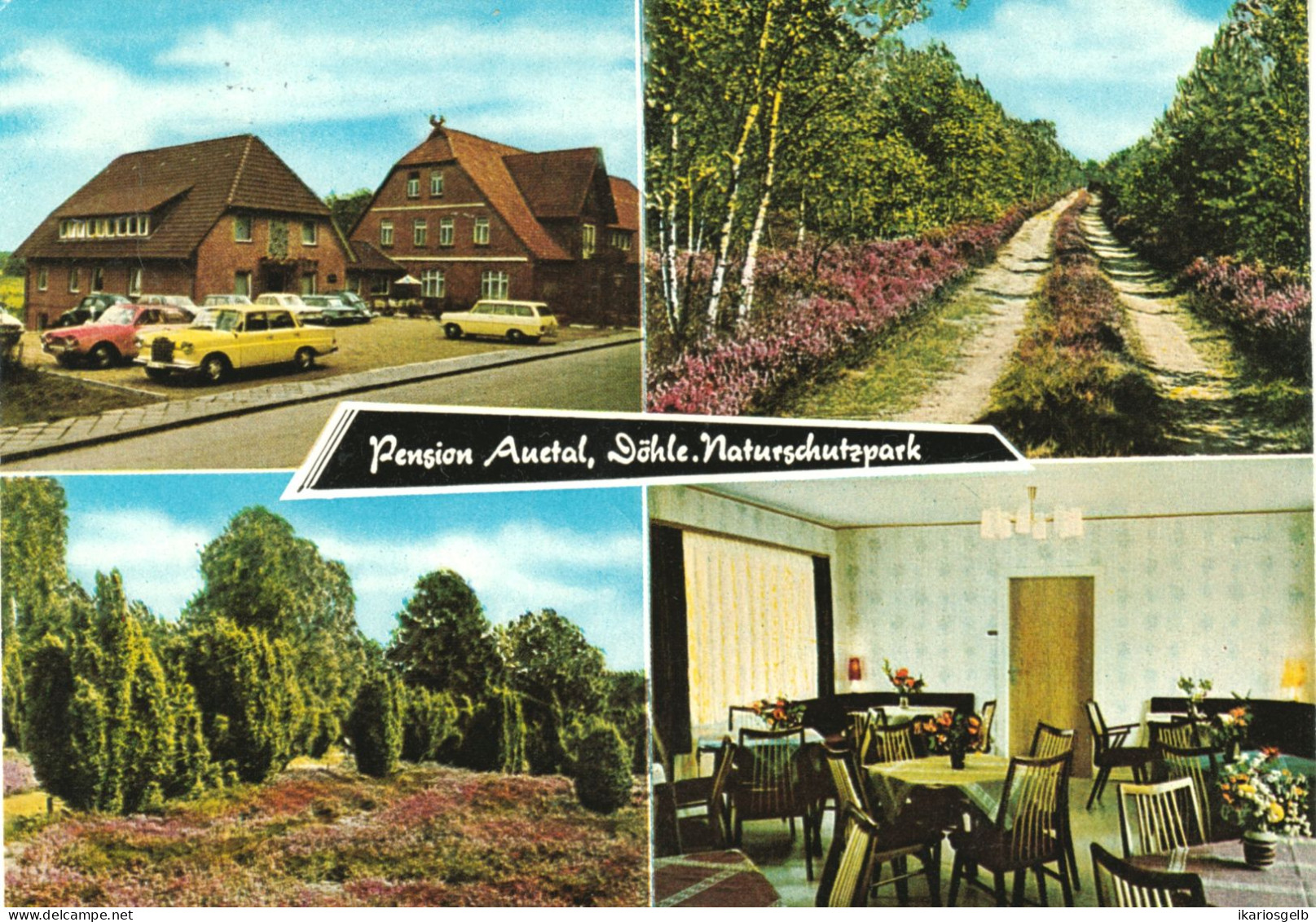 Döhle = Egestorf Lüneburger Heide Abfahrt Evendorf ~1966 Private AK " Pension Auetal Ilse Främbs " - Soltau