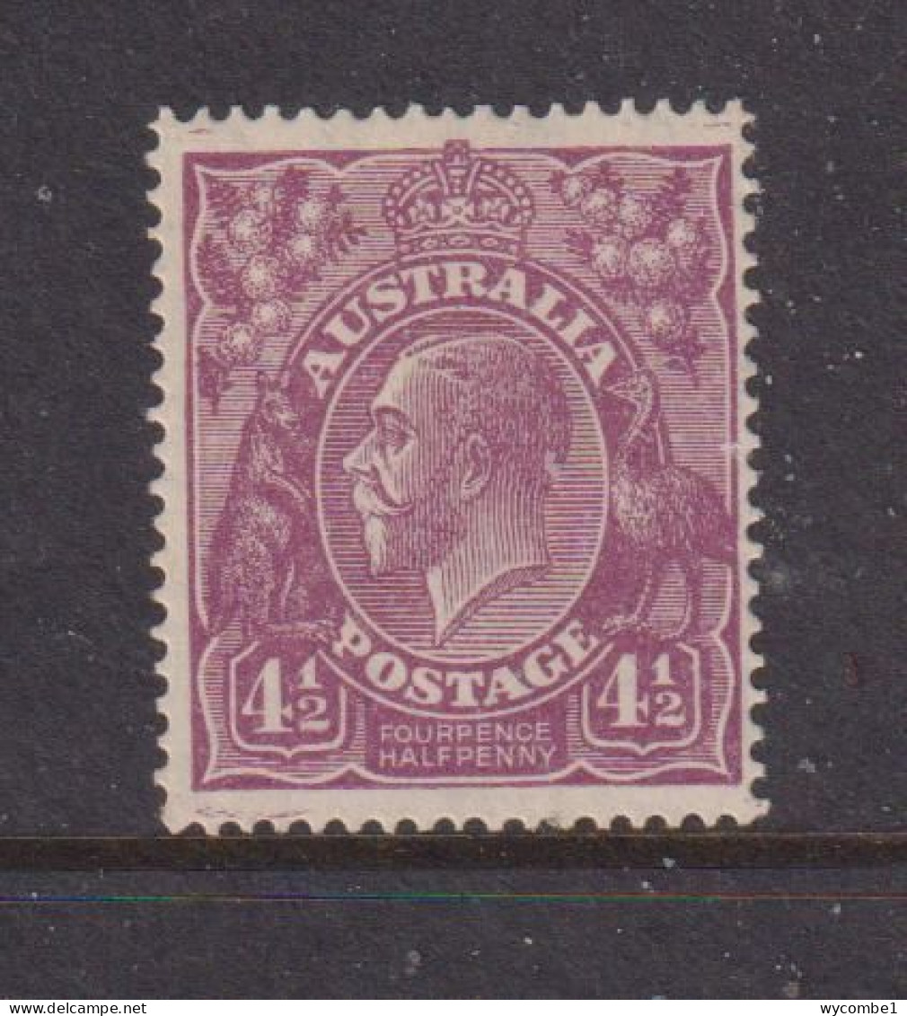 AUSTRALIA - 1926-30 George V 41/2d Watermark Multiple Crown Over A Perf 14  Hinged Mint - Nuovi