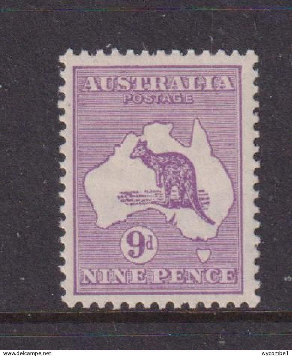 AUSTRALIA - 1929-30 Kangaroo 9d Watermark Multiple Crown Over A  Hinged Mint - Ongebruikt