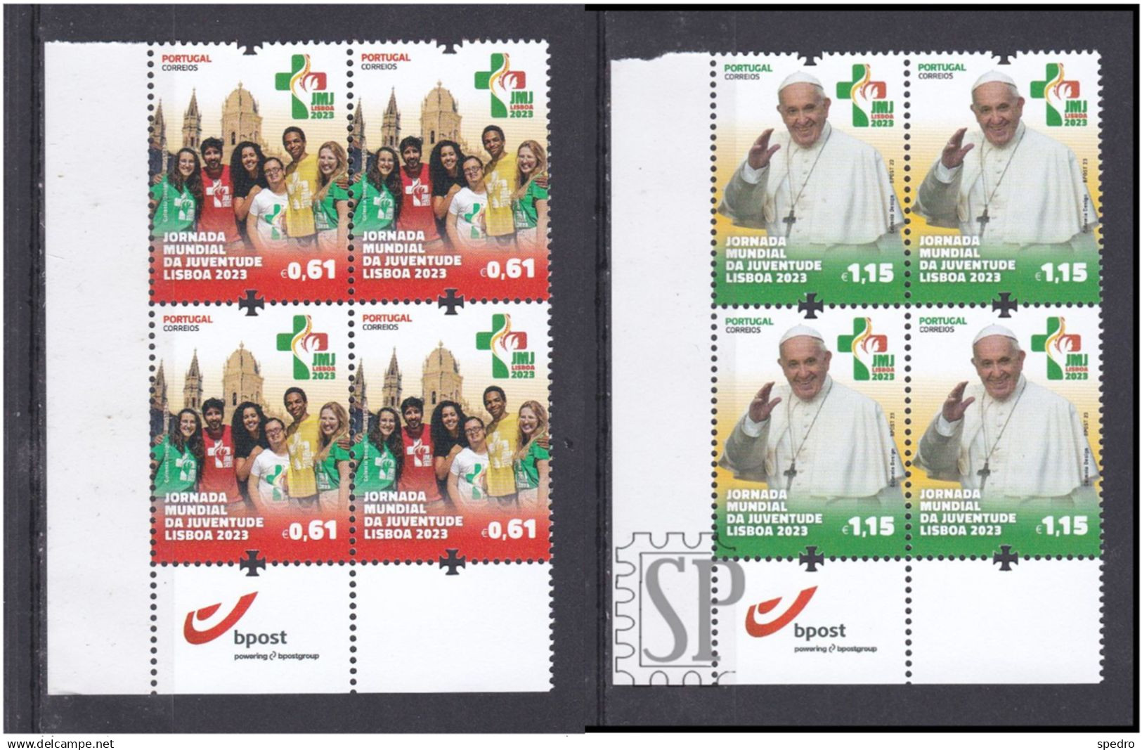 Portugal 2023 Jornada Mundial Da Juventude Lisboa World Youth Day Lisbon Papa Francisco Pope Francis Corner Sheet Bpost - Full Sheets & Multiples