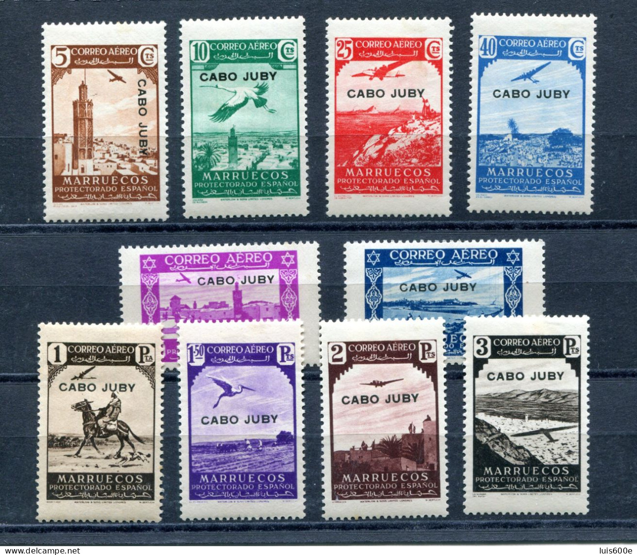 1938.CABO JUBY.EDIFIL 102/11*.NUEVOS CON FIJASELLOS.(MH).CATALOGO 35€ - Cape Juby