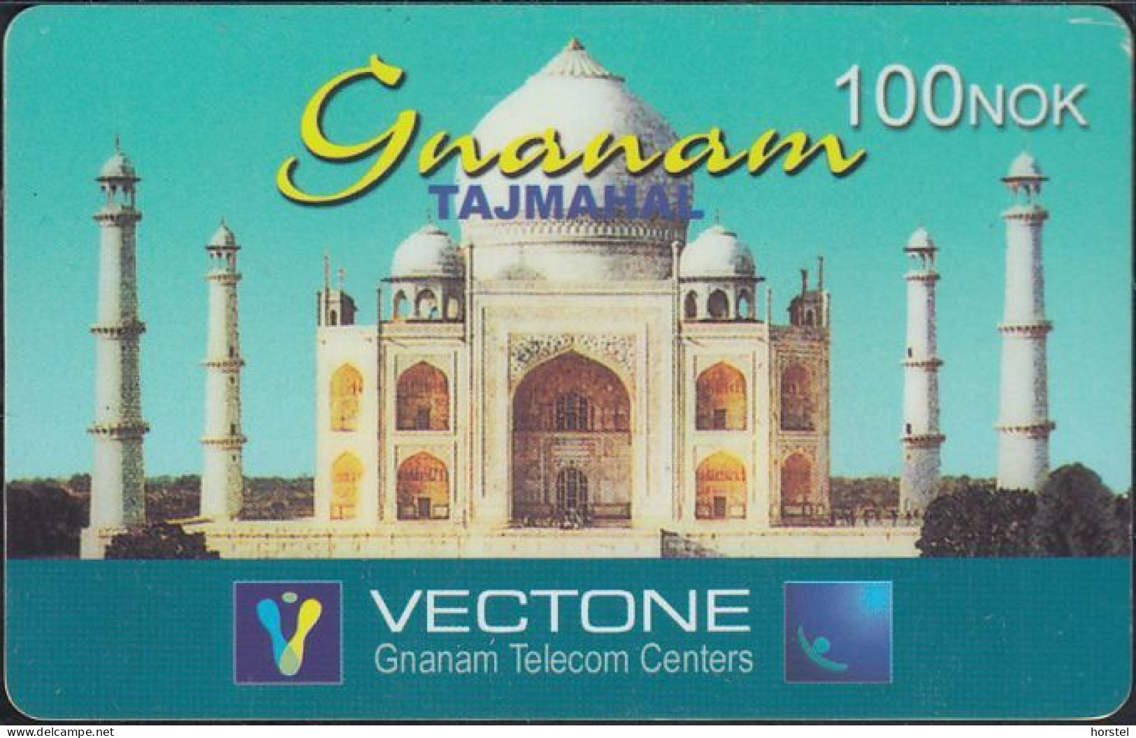 Norway - PPC09-13 Prepaid Card - Gnanam - Vectone - Tajmahal 100 NOK - Norvège