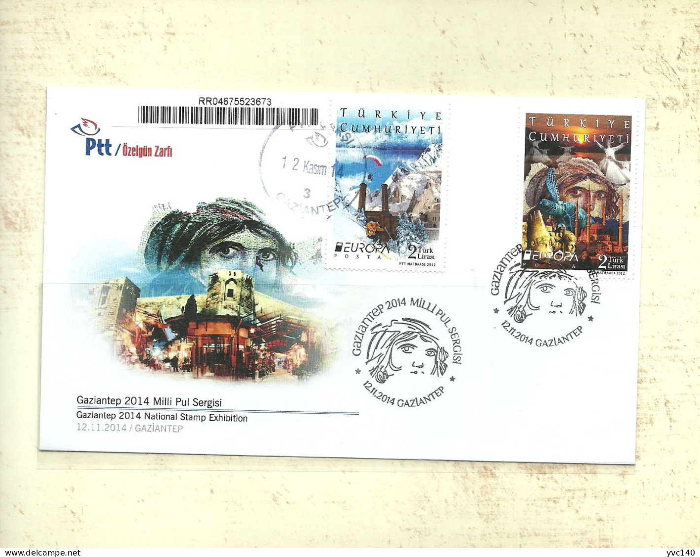 Turkey; 2014 "National Stamp Exhibition, Gaziantep" Special Portfolio - Postwaardestukken