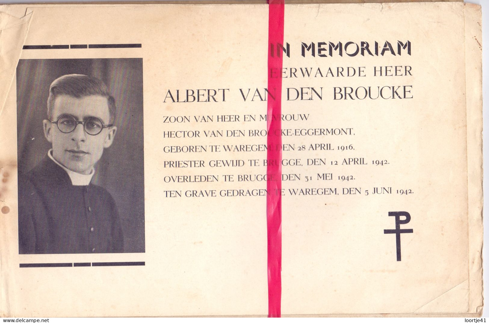 Tijdschrift Magazine - In Memoriam EH Priester Albert Van Den Broucke - Waregem 1916 - Brugge 1942 - Practical