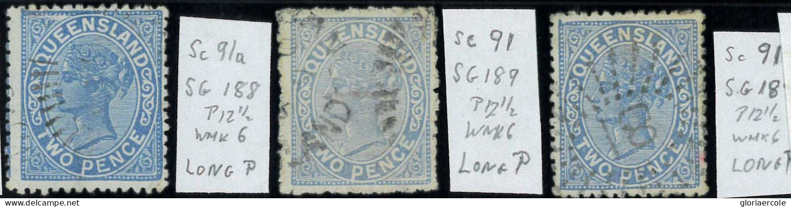 Aa5621k - Australia QUEENSLAND - STAMP - SG # 188/89 Set Of  USED  Error: Long P - Mint Stamps