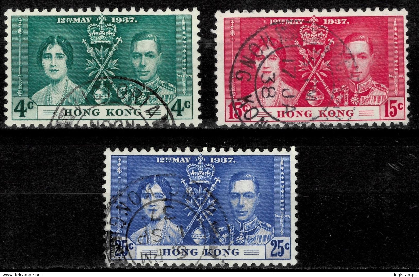 Hong Kong 1937  Coronation Of King George VI And Queen Elizabeth  VF Used - Usados