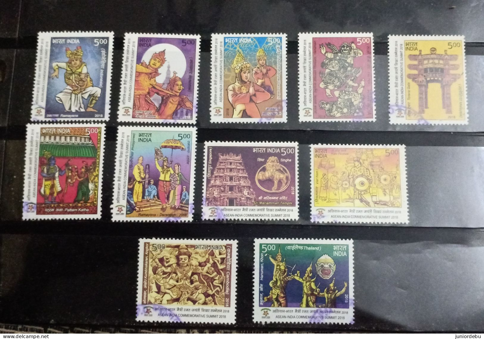 India - 2018 - ASEAN - India Commemorative Summit  - Set Of 11 Stamps - Used. ( D) - Gebruikt