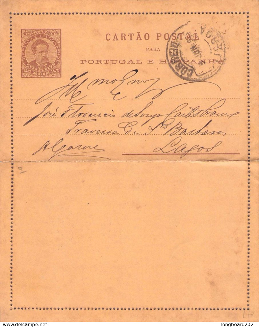 PORTUGAL - CARTAO POSTAL 25 REIS (1895) Mi K1 / *1002 - Postal Stationery