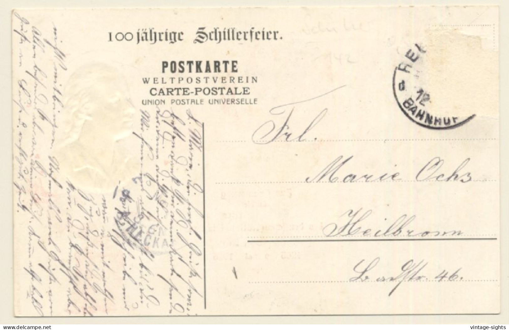 Marbach A.N. / Germany: Schiller Denkmall (Vintage PC ~1905) - Marbach