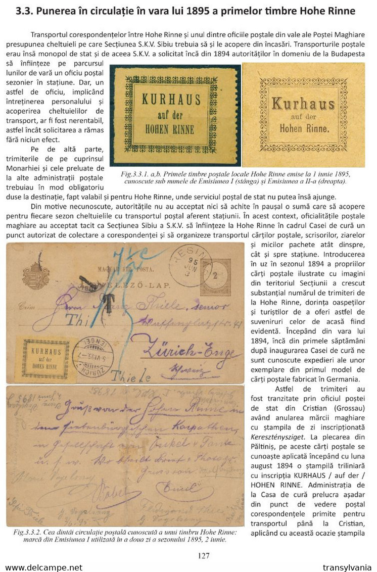 Mircea Dragoteanu (2020) - Hohe Rinne History Of The Resort And Local Post In 1895-1918, FEPA Awarded Book - Local Post Stamps