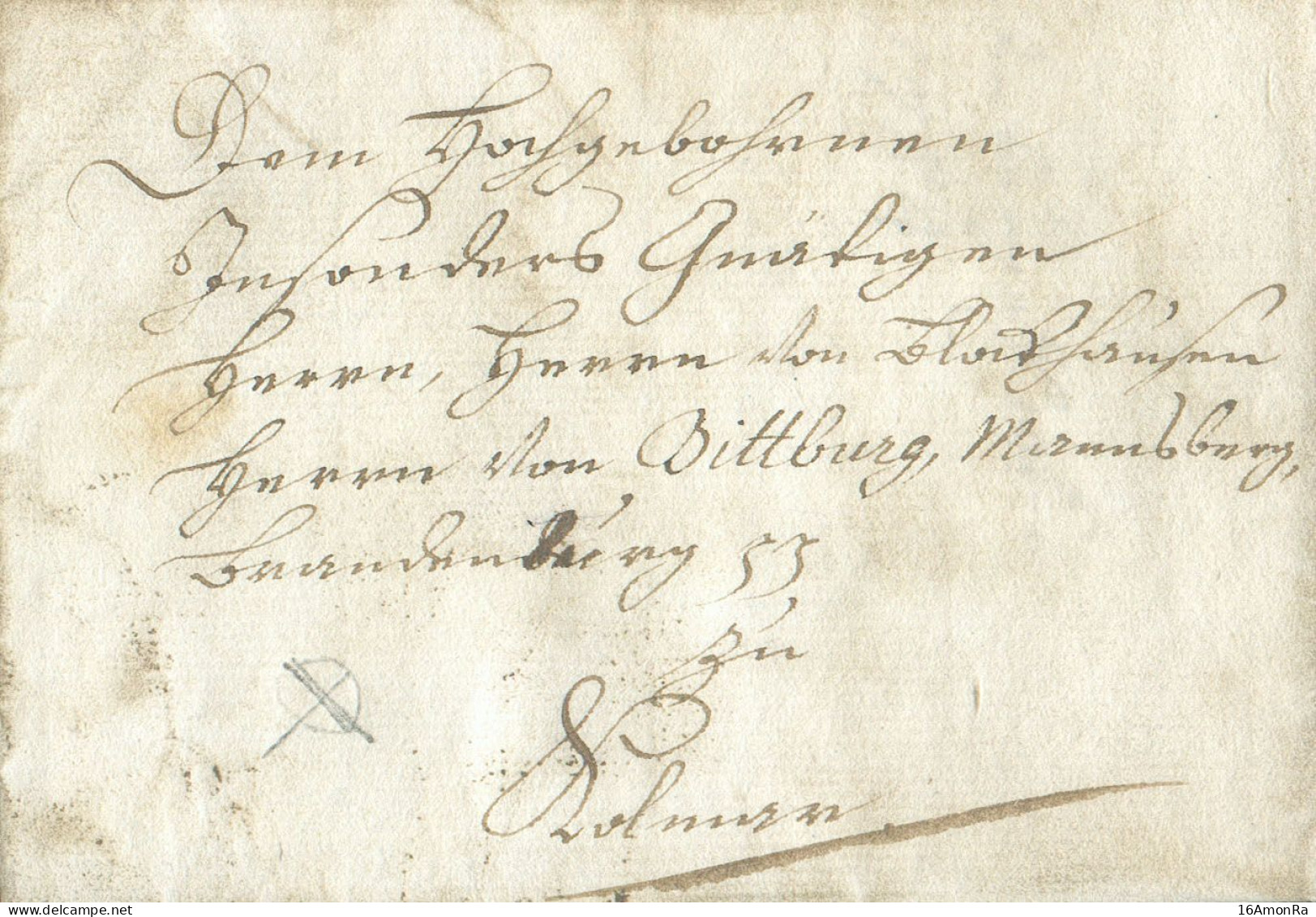 LAC De LUXEMBOURG Le 1/9/1784 (texte En Allemand) Au Baron De Blochhause, Baton De Bittburg, Nurmburg, .. - 21403 - ...-1852 Vorphilatelie