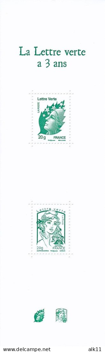 France 2014 - Bande Du 1521 Carnet La Lettre Verte 3 Ans - Neuf - Unused Stamps