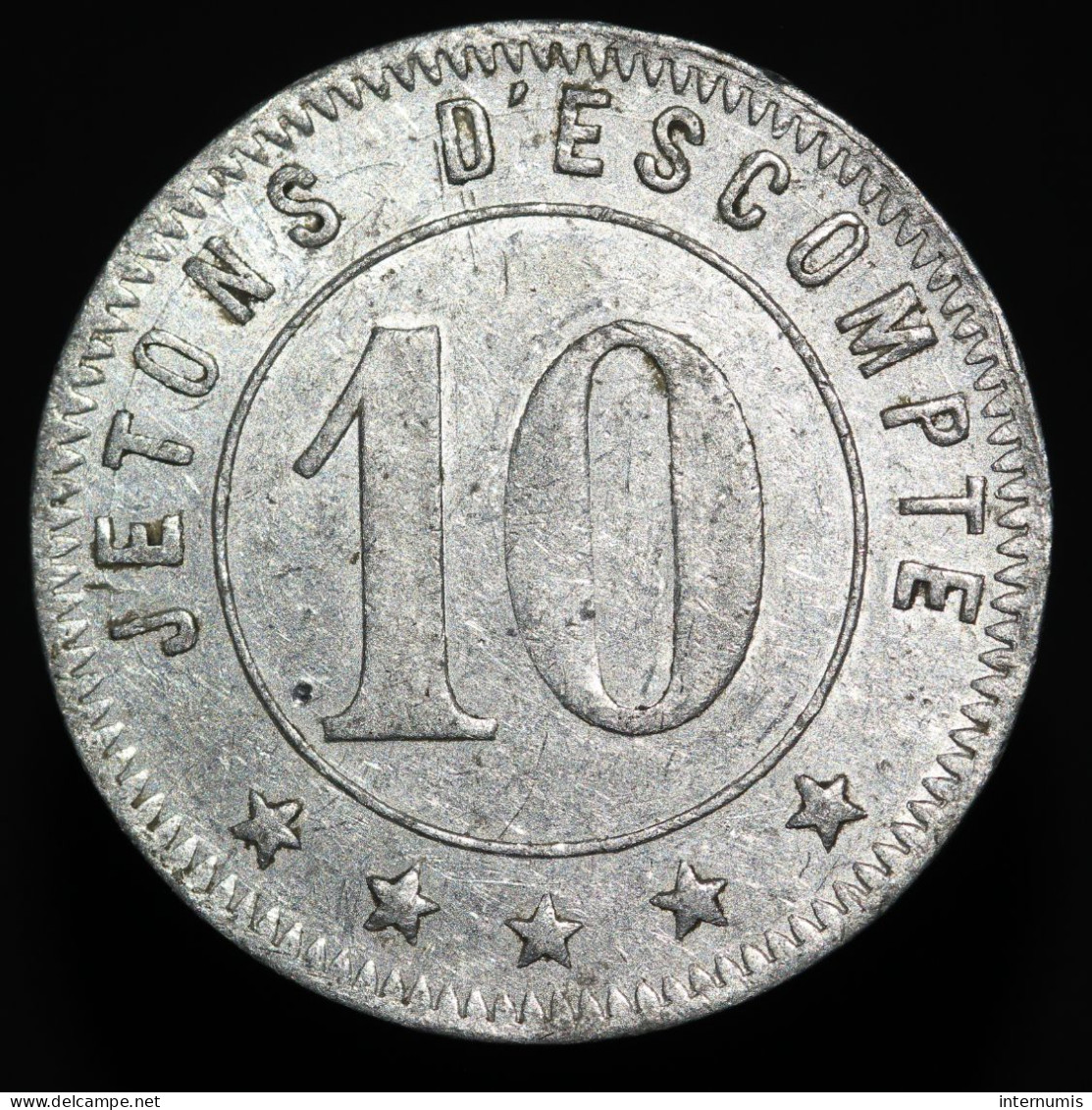 Suisse / Switzerland, (Token) Jeton D’Escompte. Commercants Réunis De Genève, 10 Rappen, (Circa.1920), Aluminum - Notgeld