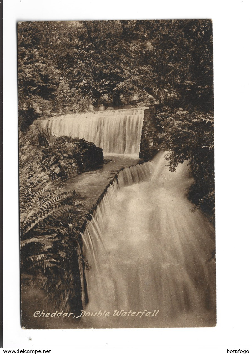 CPA CHEDDAR, , DOUBLE WATERFALL En 1937! (voir Imbre) - Cheddar