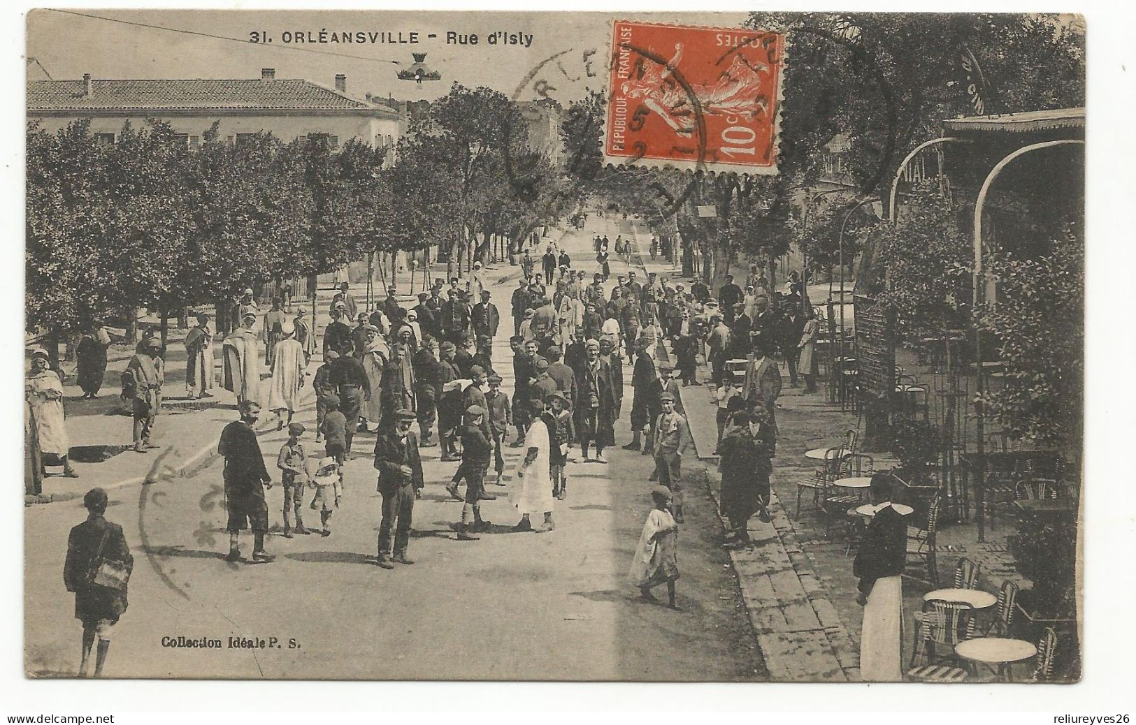 CPA ,Algérie , N°31,  Orléansville  ( Chlef ) Rue D' Isly , Ed. P.S. 1919 - Chlef (Orléansville)