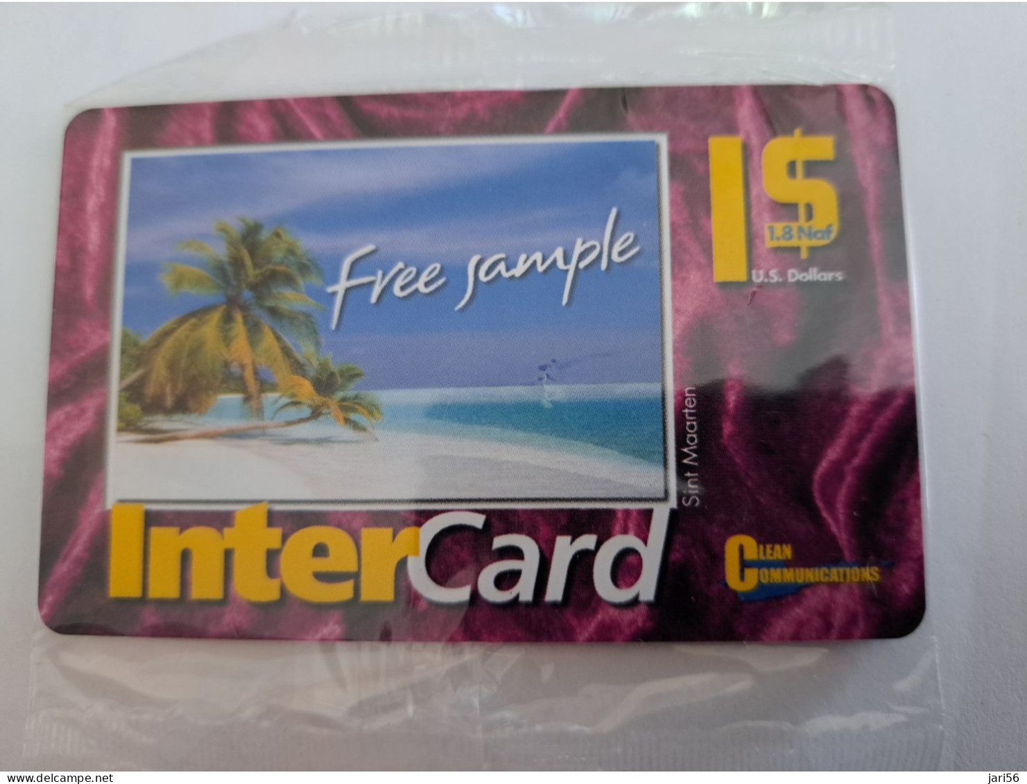 Phonecard St Martin  INTERCARDS /CLEAN COMMUNICATIONS $1 COMPLIMENTARY  NO ;1 !!!  ** 14252 ** - Antillen (Niederländische)