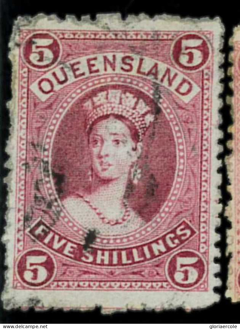 Aa5622e1 - Australia QUEENSLAND - STAMP - SG # 154 Watermark  5 Twin Inverted USED - Oblitérés