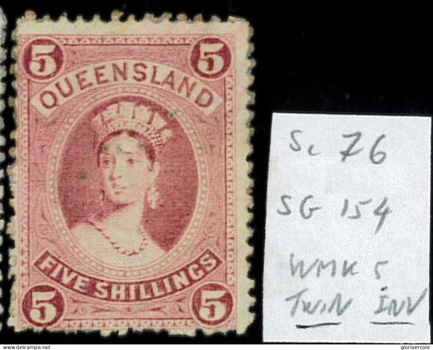 Aa5622e2  - Australia QUEENSLAND - STAMP - SG # 154 Watermark  5 Twin Inverted USED - Oblitérés