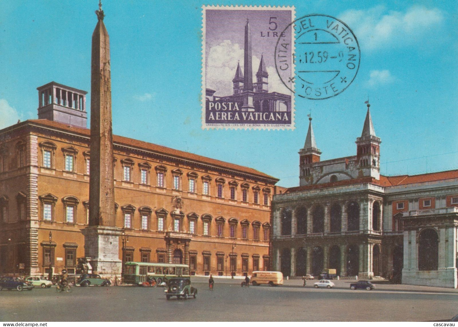 Carte  Maximum   VATICAN    Obélisque   SAINT  JEAN  DE  LATRAN   1959 - Maximum Cards